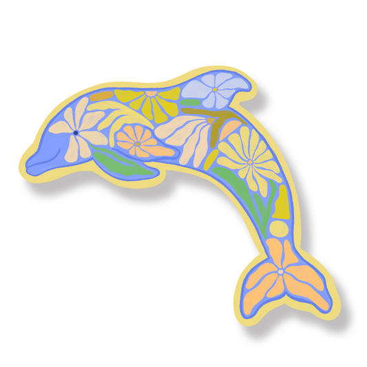 Floral Dolphin - Vinyl Sticker