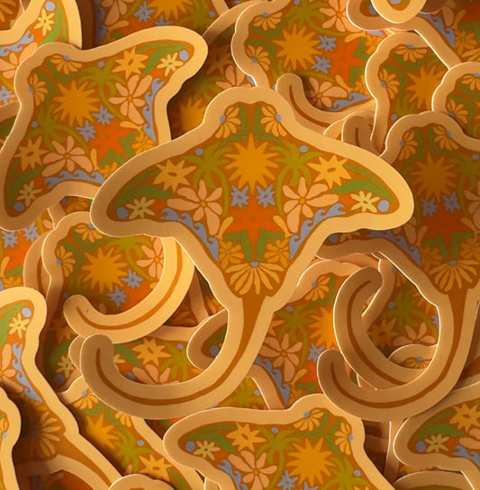 Floral Stingray - Vinyl Sticker