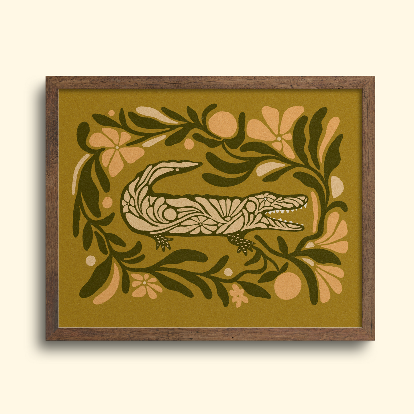 Floral Gator - Art Print