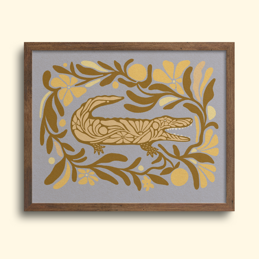 Floral Gator - Art Print