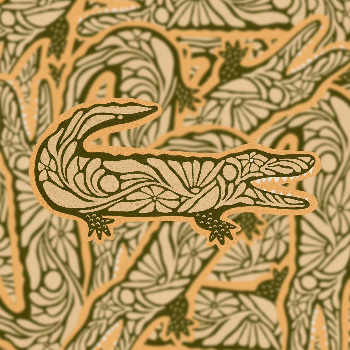 Floral Gator - Vinyl Sticker
