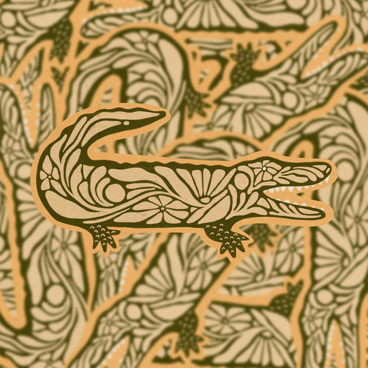 Floral Gator - Vinyl Sticker