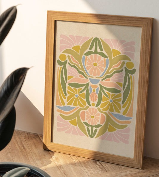 Let It Happen Floral - Art Print