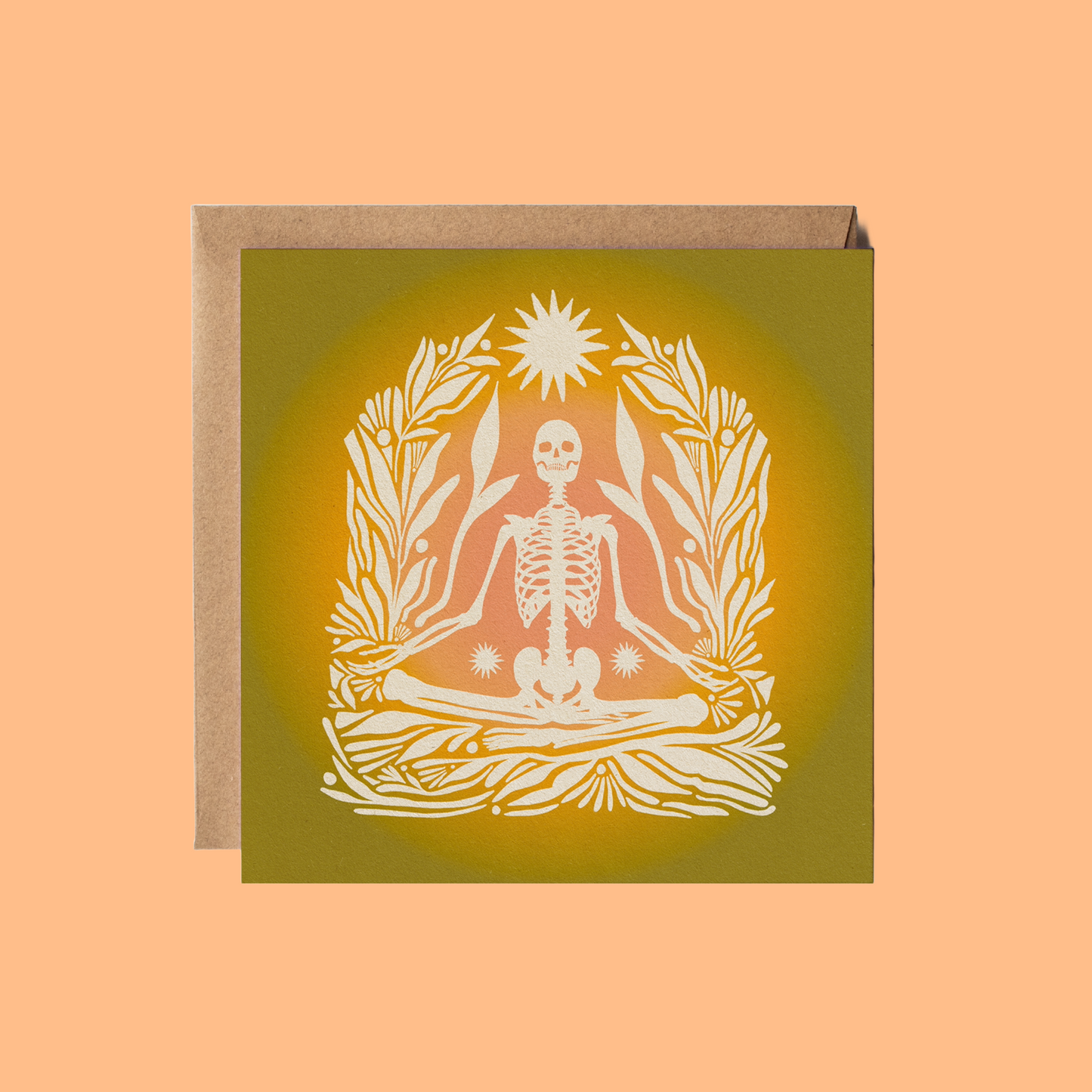 Meditating Skeleton - Greeting Card