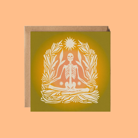 Meditating Skeleton - Greeting Card