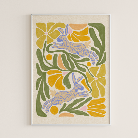 Floral Rabbit - Art Print