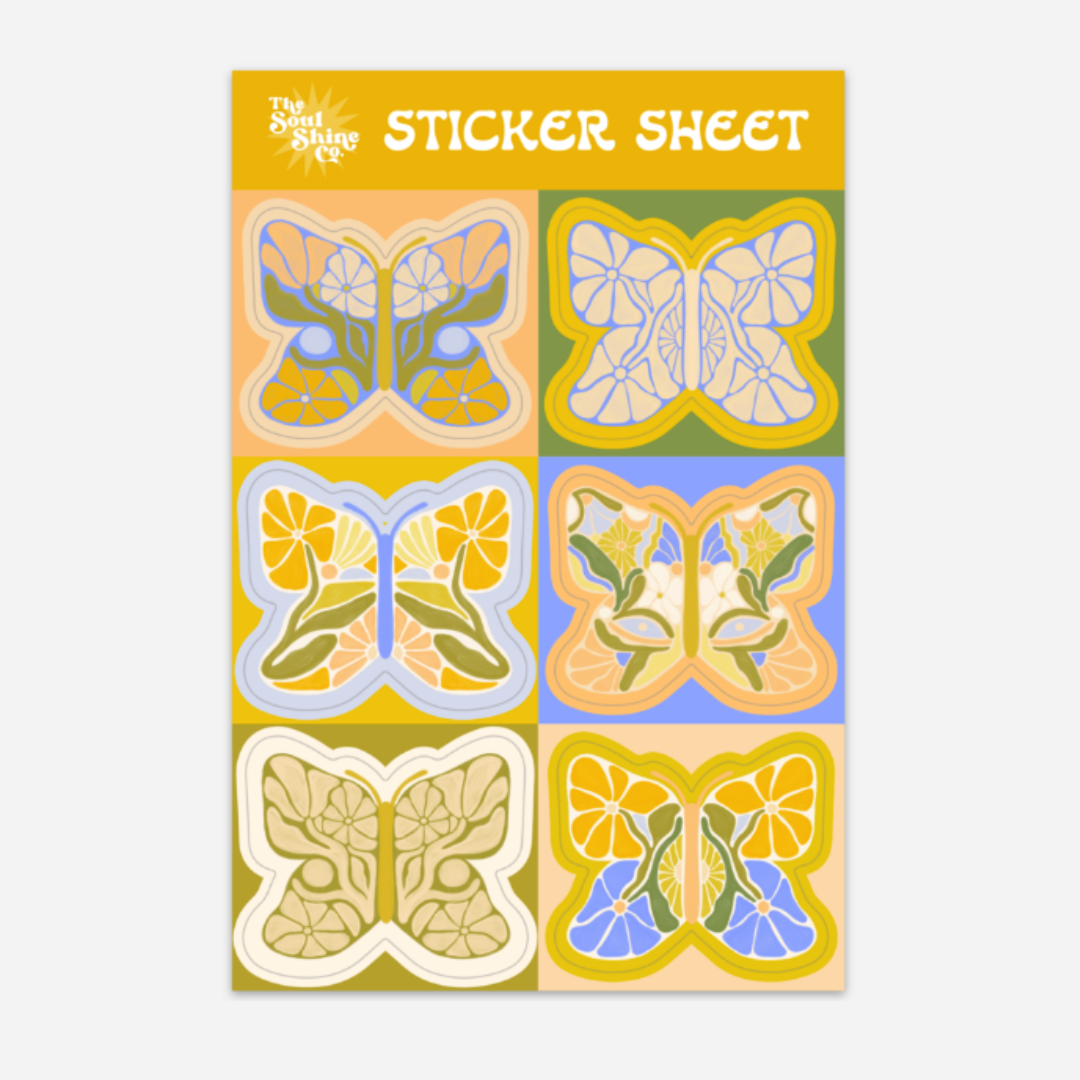 Butterfly Vinyl Sticker Sheet