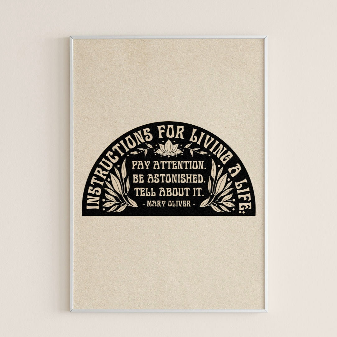 Instructions For Living A Life - Print