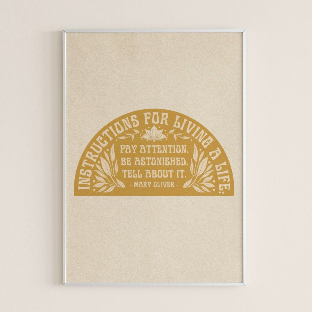 Instructions For Living A Life - Print