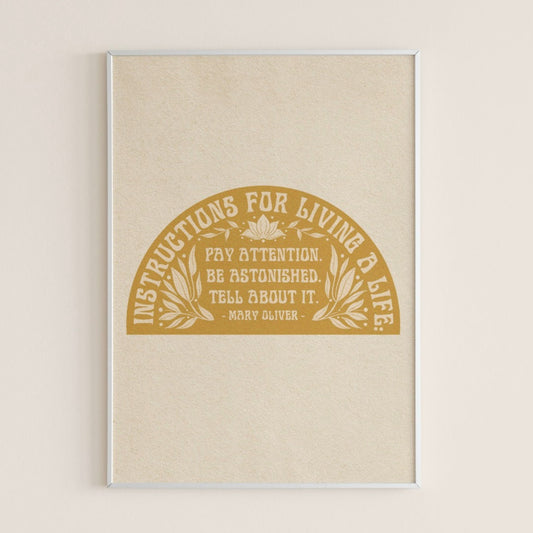Instructions For Living A Life - Print
