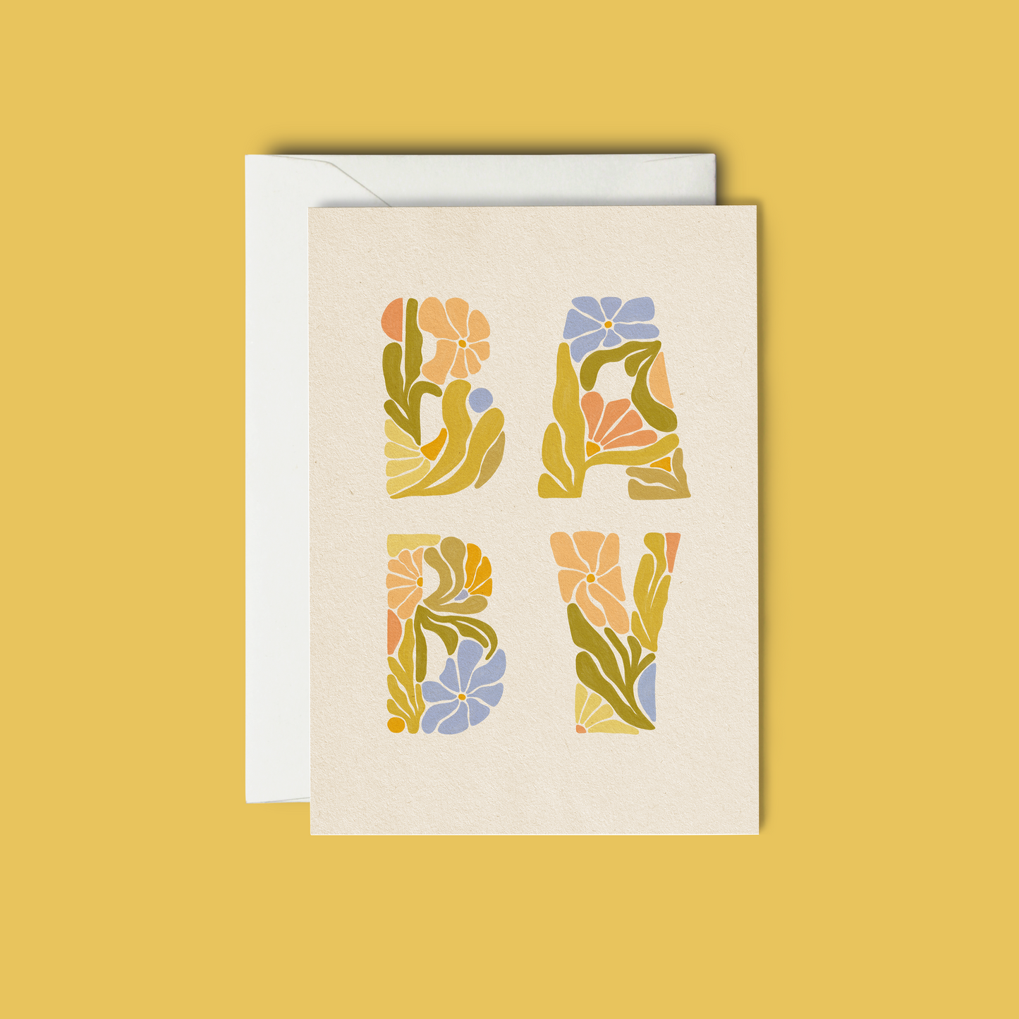 Baby - Floral Greeting Card