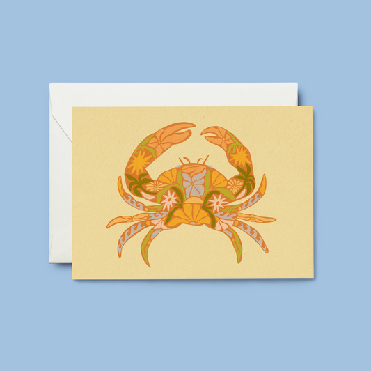 Floral Crab - Greeting Card