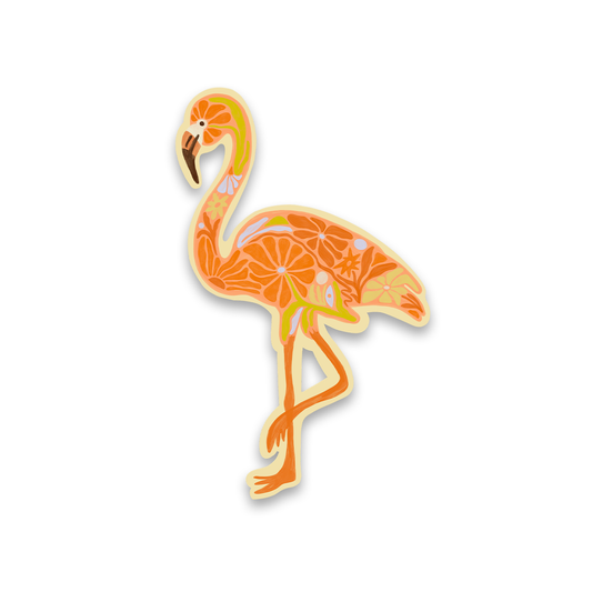 Floral Flamingo - Vinyl Sticker