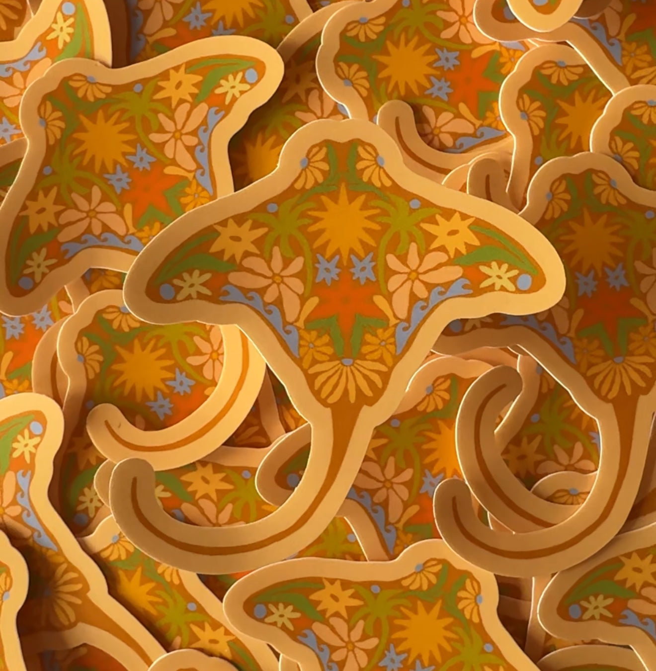 Floral Stingray - Vinyl Sticker