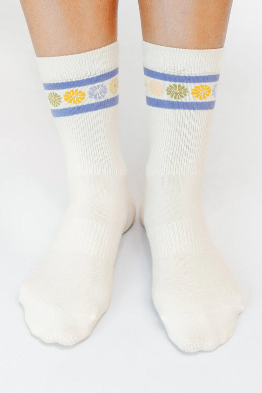 Flower Crown — Knit Ankle Sock