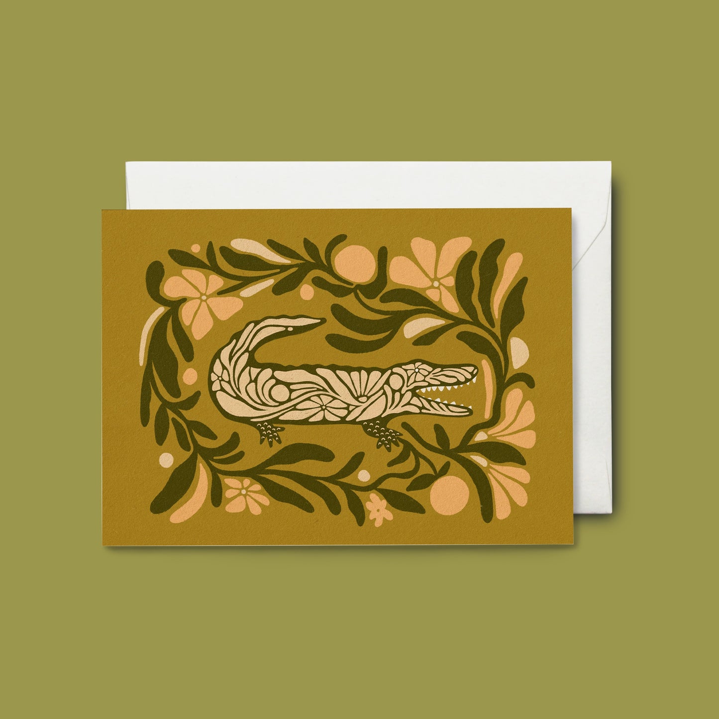 Floral Gator - Greeting Card