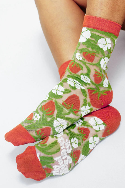 SoulShine Strawberry — Sheer Ankle Sock
