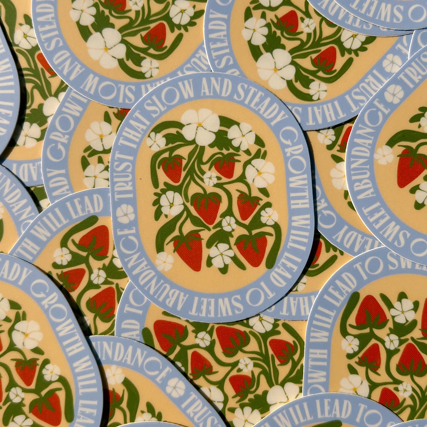 Strawberry Abundance Quote - Vinyl Sticker