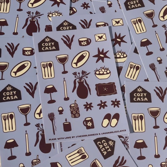 Cozy Casa — Vinyl Sticker Sheet