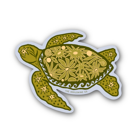 Beachy Turtle - Vinyl Sticker