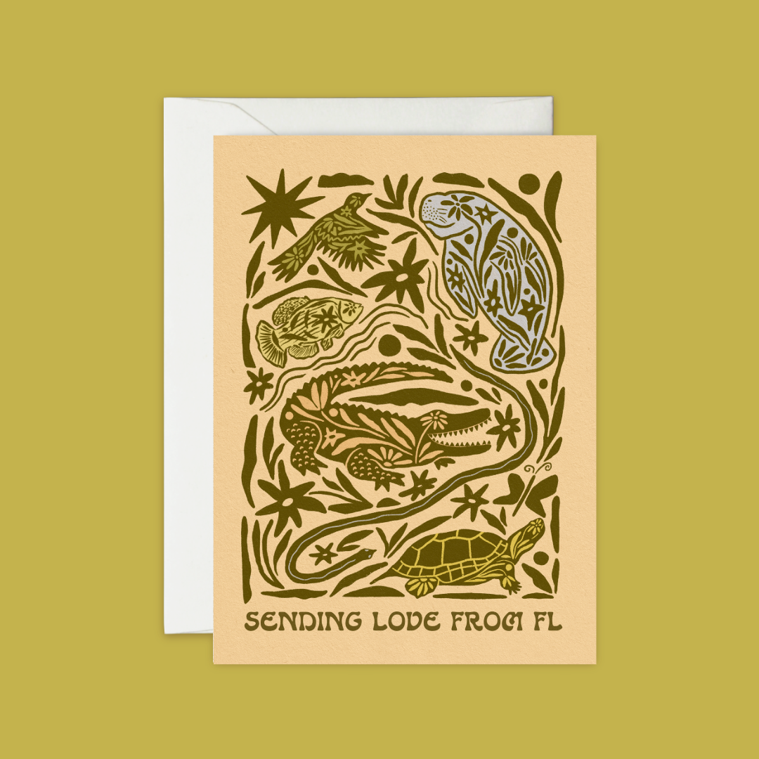 Sending Love From FL - Greeting Card