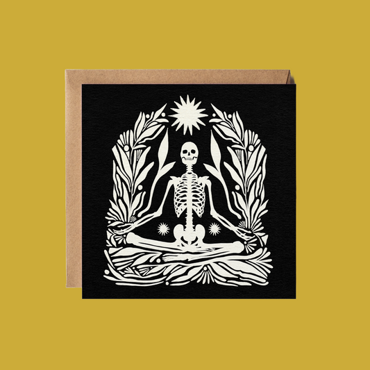 Meditating Skeleton - Greeting Card
