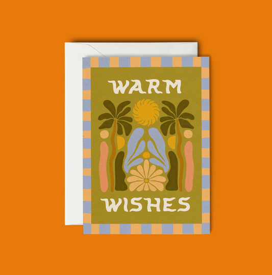 Warm Wishes Green - Holiday Card