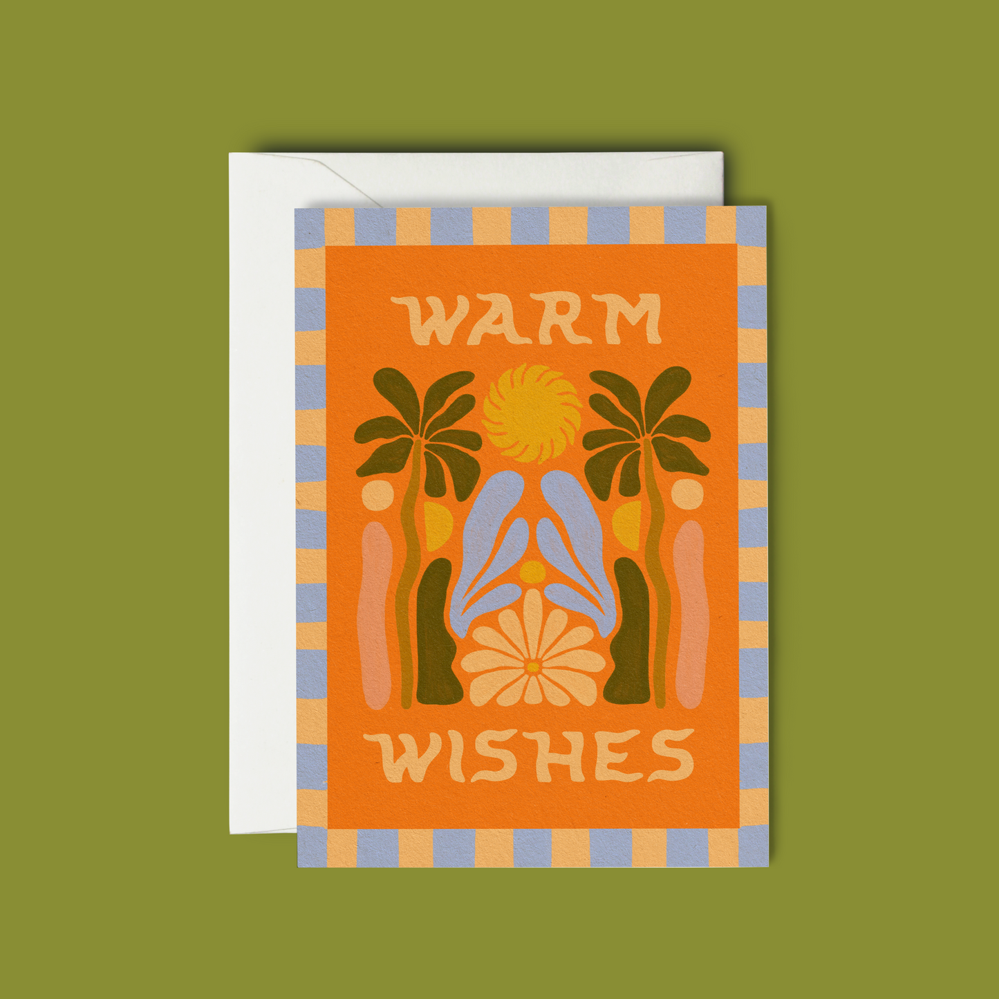 Warm Wishes Orange - Holiday Card