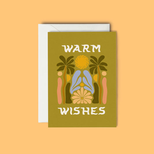 Warm Wishes Green - Holiday Card