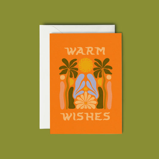 Warm Wishes Orange - Greeting Card