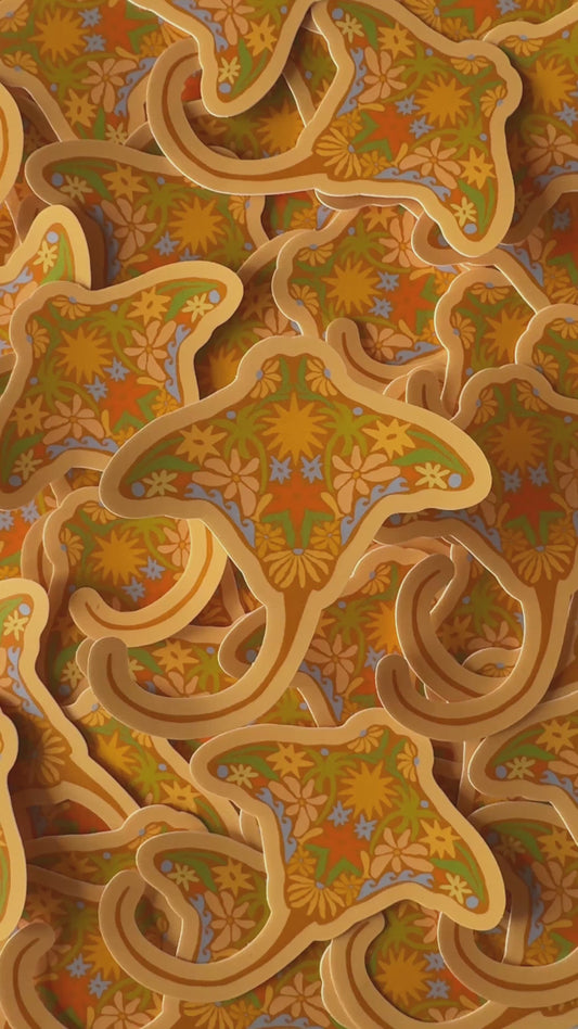 Floral Stingray - Vinyl Sticker