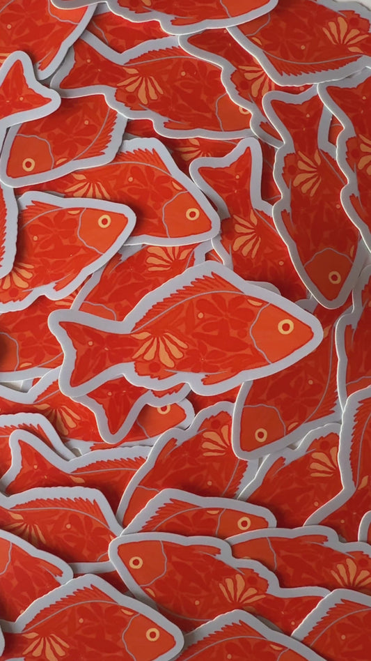 Floral Red Snapper - Vinyl Sticker
