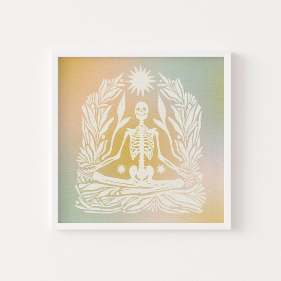 Meditating Skeleton - Print